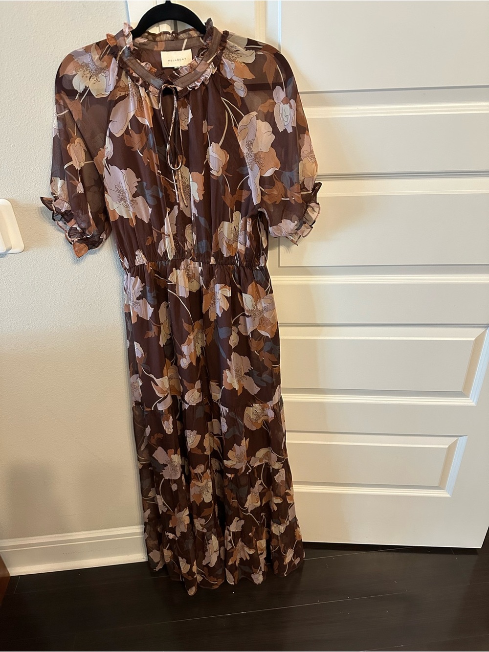 Women's Brown Floral Maxi Dress